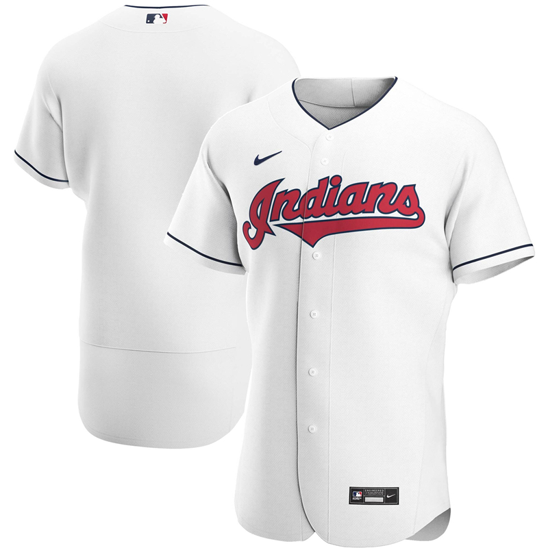 2020 MLB Men Cleveland Indians Nike White Home 2020 Authentic Team Jersey 1